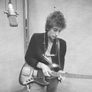 Bob Dylan in the studio with guitar